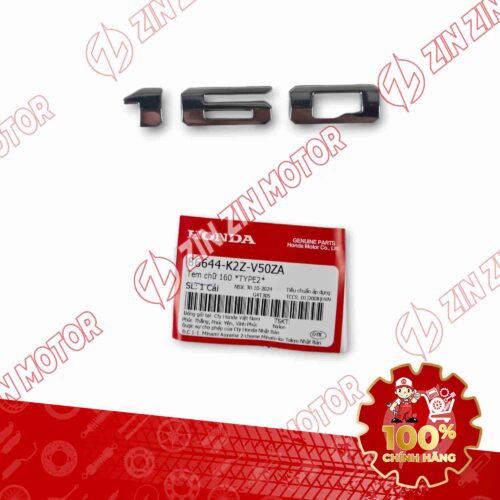 TEM SỐ 160 YẾM XE AIR BLADE (AB) 160 2025 TRẮNG NỀN BẠC 86644K2ZV50ZA CHÍNH HÃNG