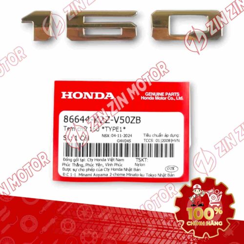 TEM SỐ 160 YẾM XE AIR BLADE (AB) 160 2025 VÀNG 86644K2ZV50ZB CHÍNH HÃNG