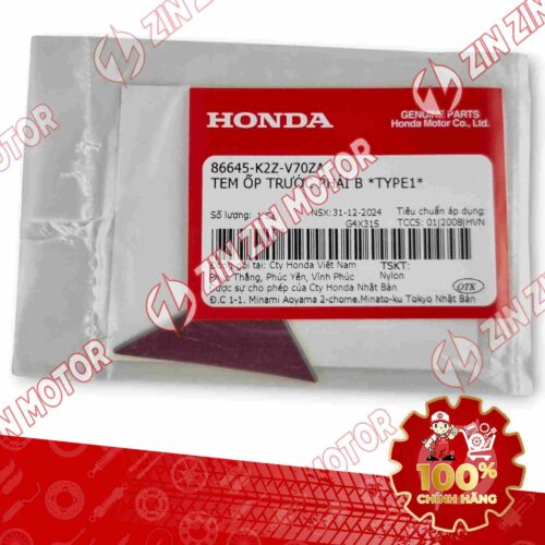 Alternative view of TEM YẾM XE AIR BLADE (AB) 160 2025 XÁM ĐỎ ĐEN (XÁM XI MĂNG) PHẢI XE 160 86645K2ZV70ZA CHÍNH HÃNG