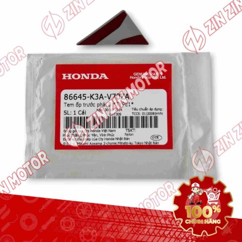 TEM YẾM XE AIR BLADE (AB) 125 2025 XÁM ĐỎ ĐEN (XÁM XI MĂNG) PHẢI XE 125 86645K3AV70ZA CHÍNH HÃNG