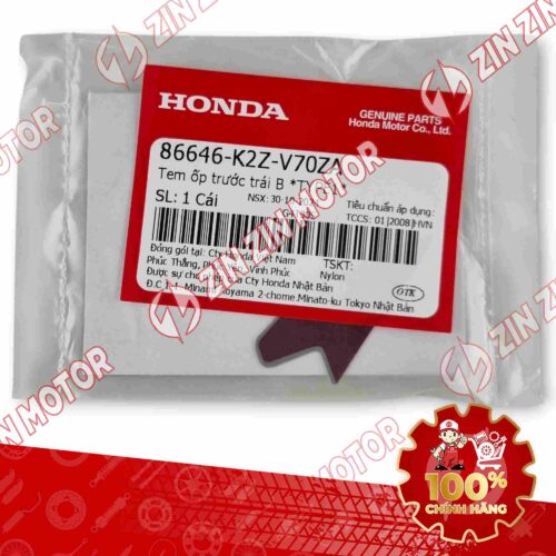 Alternative view of TEM YẾM XE AIR BLADE (AB) 125/160 2025 XÁM ĐỎ ĐEN (XÁM XI MĂNG) TRÁI XE 125/160 86646K2ZV70ZA CHÍNH HÃNG