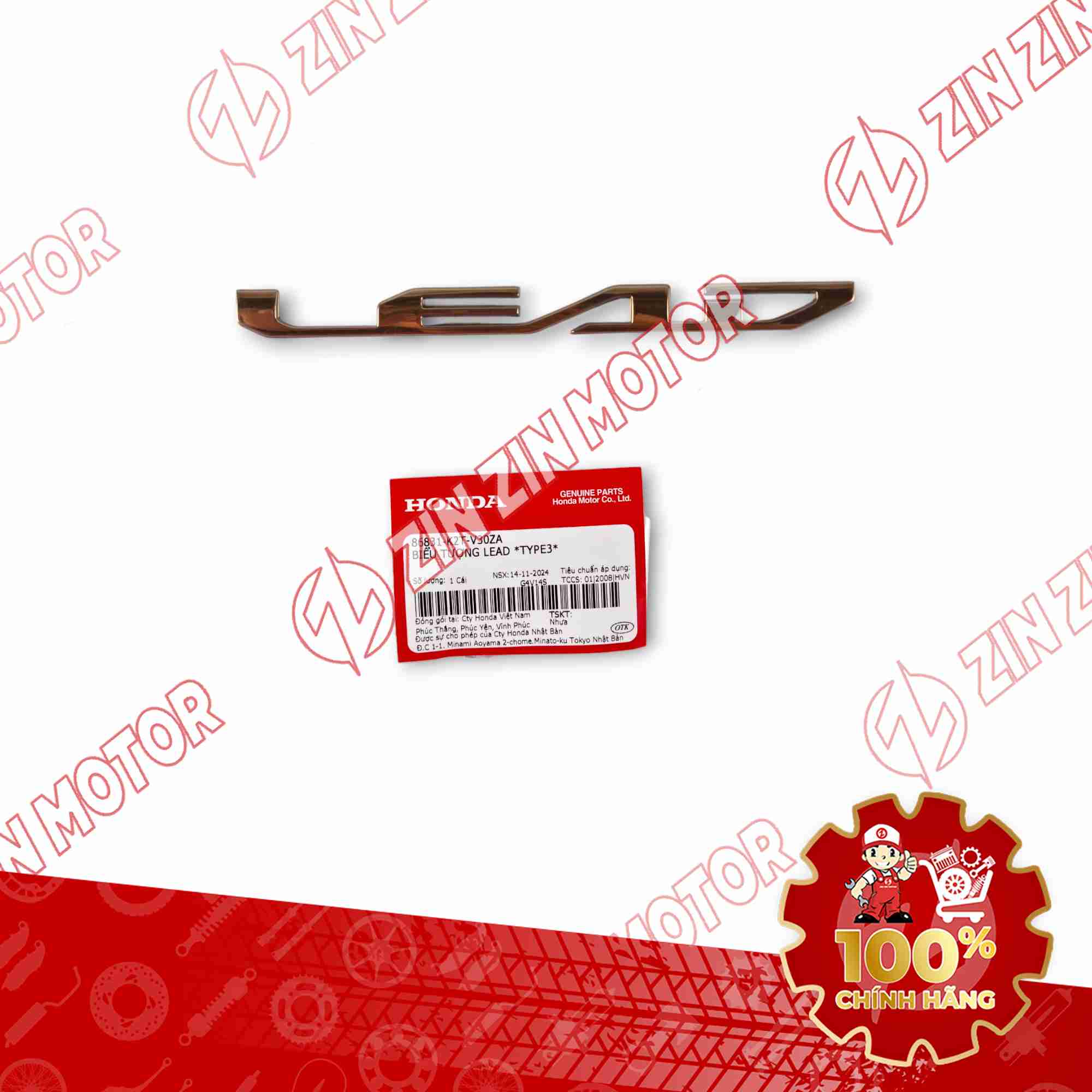 TEM CHỮ NỔI LEAD XE LEAD 125 2025 MÀU VÀNG 86831K2TV30ZA CHÍNH HÃNG