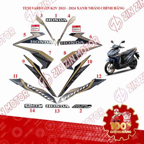 Alternative view of Bộ Tem Vario 125 K2V 2023 2024 Đủ Màu Chính Hãng