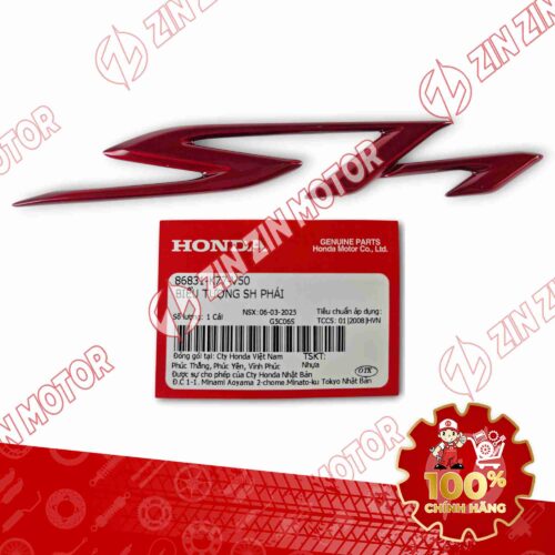 TEM CHỮ NỔI XE SH 125/150i PHẢI ĐỎ 86831K77V50 CHÍNH HÃNG