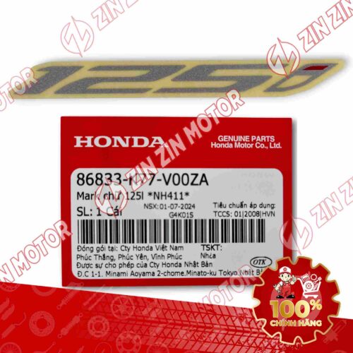 TEM CHỮ 125i XE SH 125i 2017 2018 2019 TEM TYPE 1 86833K77V00ZA CHÍNH HÃNG