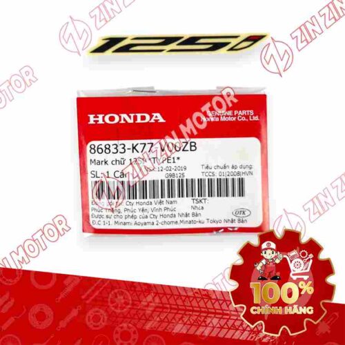 TEM CHỮ 125i XE SH 125i 2017 2018 2019 TEM TYPE 3 86833K77V00ZB CHÍNH HÃNG
