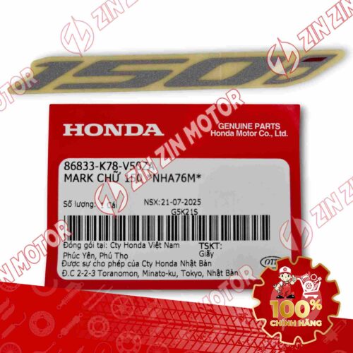 TEM CHỮ 150i XE SH 150i 2017 2018 2019 TEM TYPE 5 86833K78V50ZA CHÍNH HÃNG