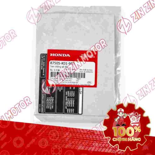 Alternative view of TEM THÔNG SỐ LỐP XE SH 125i/150i 2017 2018 2019 87505K01900 CHÍNH HÃNG
