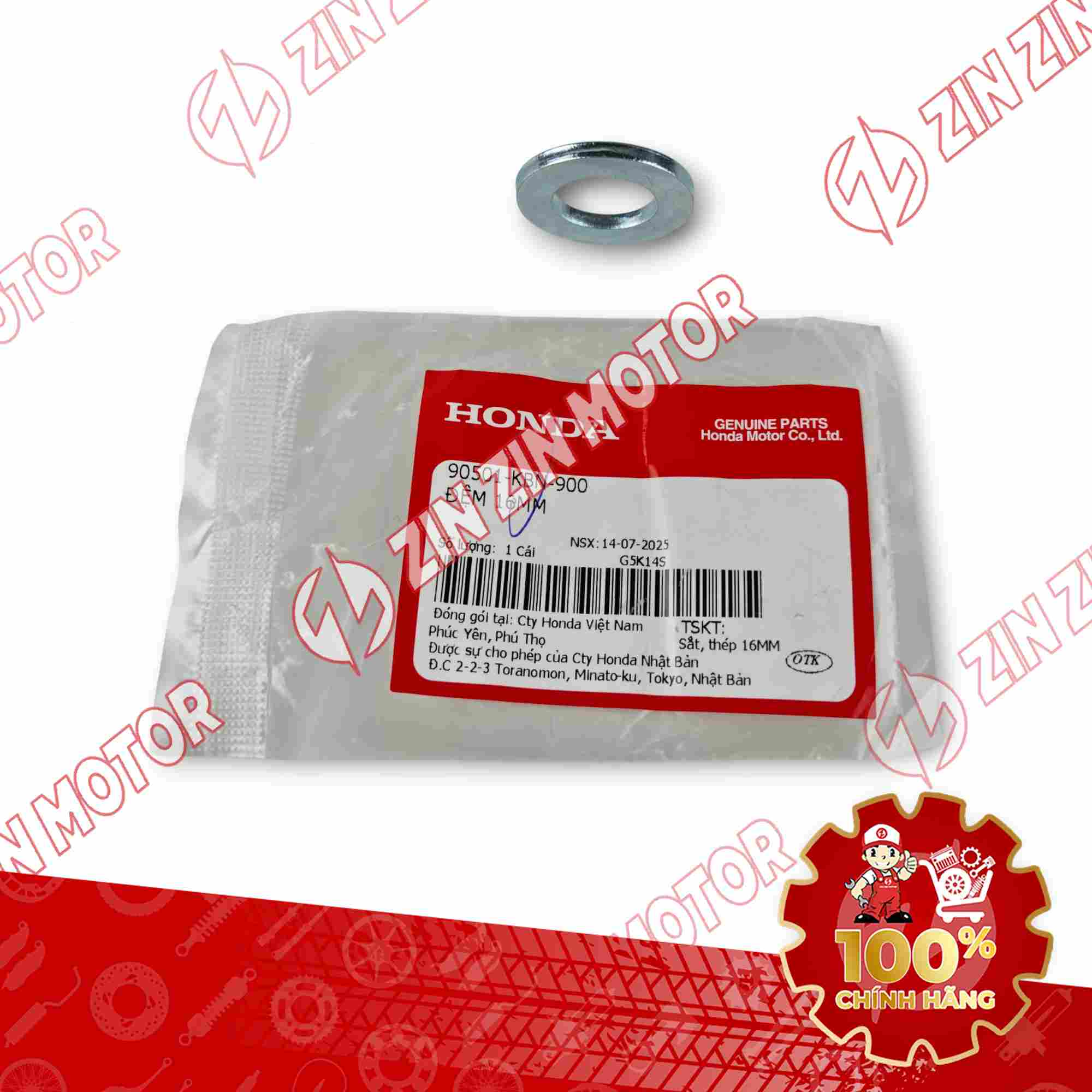 LÔNG ĐỀN 16MM SỬ DỤNG CHUNG CHO NHIỀU XE HONDA 90501KBN900 CHÍNH HÃNG