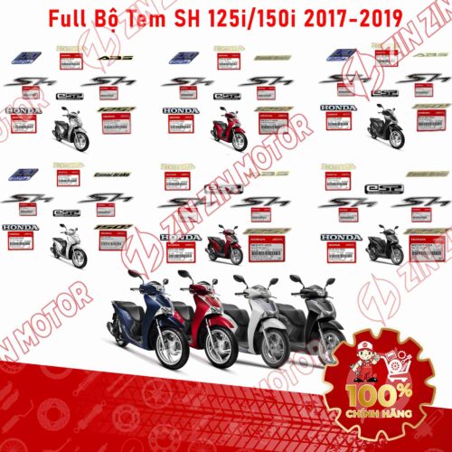 BỘ TEM SH 125/150i 2017 2018 2019 CHÍNH HÃNG