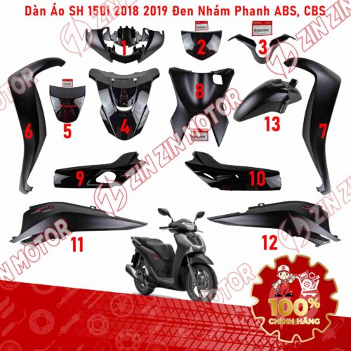 Alternative view of BỘ DÀN ÁO SH 125/150i 2017 2018 2019 (PHIÊN BẢN ABS VÀ CBS SÀI CHUNG GIỐNG NHAU) CHÍNH HÃNG