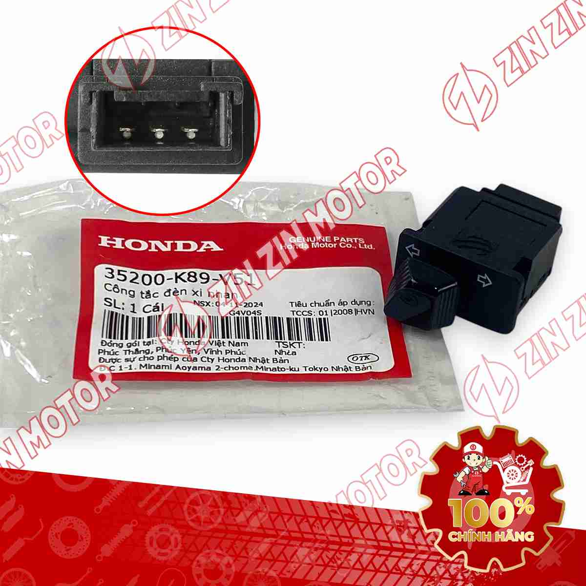 NÚT CÔNG TẮC XI NHAN WAVE ALPHA 2021 - 2025 , AB 125/160 2026 35200K89V51 CHÍNH HÃNG - ZZM